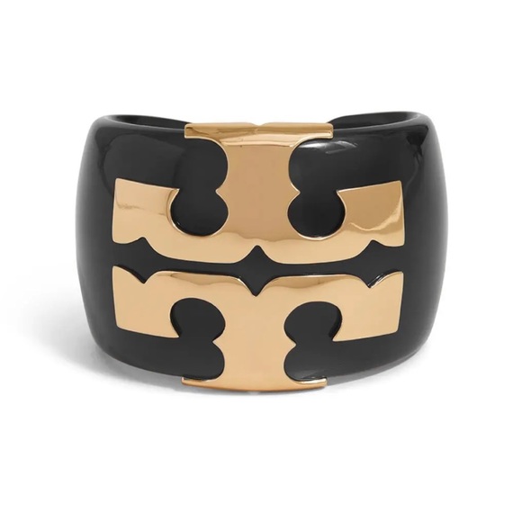 Tory Burch Jewelry New Tory Burch Black Resin Wide Cuff Bracelet